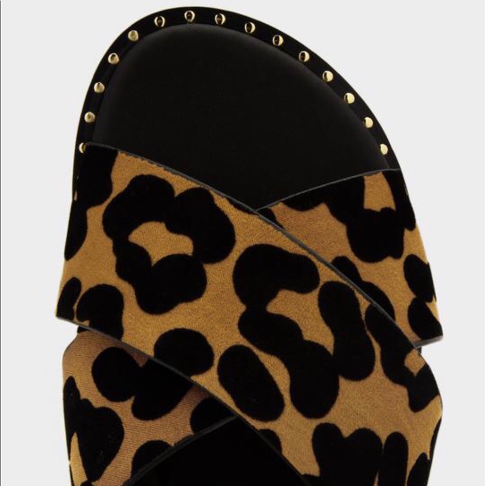 Leopard sandals.